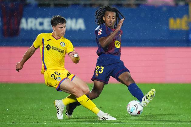 ESP: FC Barcelona, Barca - Getafe CF. La Liga EA Sports. Date 5 David Cordon Davinchi and Jules Kounde of FC Barcelona during the La Liga EA Sports match between FC Barcelona - Getafe CF played at Johan Cruyff Stadium on September 21, 2025 in Barcelona. kpng Copyright: xBaguxBlancox xPRESSINx PS_240921_BAR_GET_2526_1970