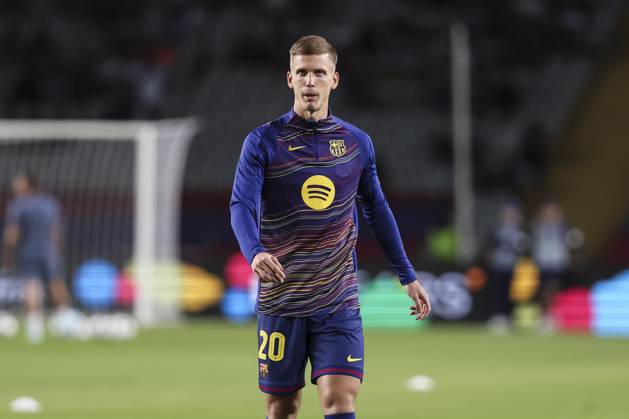 October 1, 2025, Barcelona, Barcelona, SPAIN: Dani Olmo of FC Barcelona, Barca looks on during the UEFA Champions League 2025 26 League Phase MD2, match between FC Barcelona and Paris Saint-Germain at Estadi Olimpic Lluis Companys on October 01, 2025 in Barcelona, Spain. Barcelona SPAIN - ZUMAa181 20251001_zaa_a181_004 Copyright: xJavierxBorregox