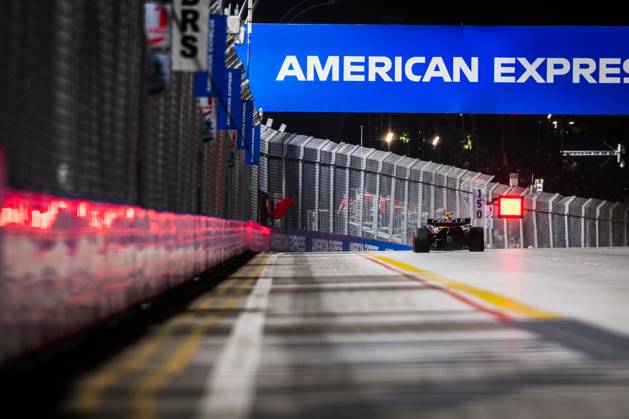 Marina Bay Street Circuit, Singapore, Singapore. 3.October.2025; Yuki Tsunoda of Japan and Visa Cash App RB Formula One Team during Free Practice 2 Formula One Singapore Grand Prix aflo_305775249