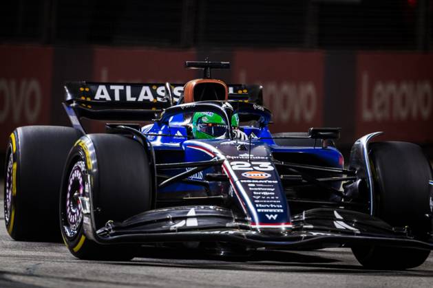 Marina Bay Street Circuit, Singapore, Singapore. 3.October.2025; Alexander Albon of Thailand and Williams Racing during Free Practice 2 Formula One Singapore Grand Prix aflo_305775291