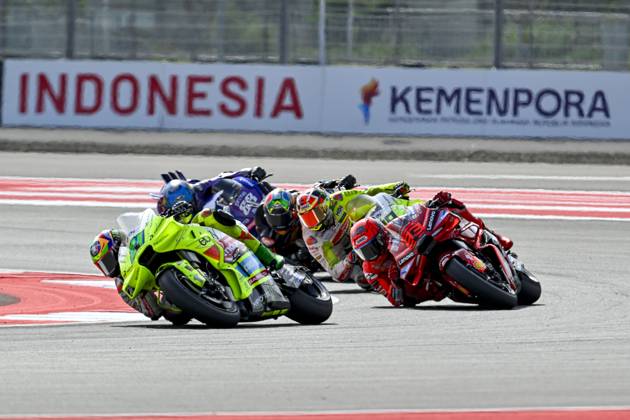 MOTO - MOTO GP - GRAND PRIX OF INDONESIA 2026 21 MORBIDELLI Franco (ita), Pertamina Enduro VR46 Racing Team, Ducati Desmosedici GP24, action with 93 MARQUEZ Marc (spa), Ducati Lenovo Team, Ducati Desmosedici GP25 during the 2025 MotoGP Pertamina Grand Prix of Indonesia on the Mandalika circuit from October 3 to 5, At West Nusa Tenggara, Indonesia - West Nusa TenggaraIndonesia Copyright: xGIGIxSOLDANOx