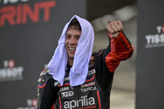 MOTO - MOTO GP - GRAND PRIX OF INDONESIA 2026 BEZECCHI Marco (ita), Aprilia Racing Team Gresini, Aprilia RS-GP 2025, podium, portrait during the 2025 MotoGP Pertamina Grand Prix of Indonesia on the Mandalika circuit from October 3 to 5, At West Nusa Tenggara, Indonesia - West Nusa TenggaraIndonesia Copyright: xGIGIxSOLDANOx