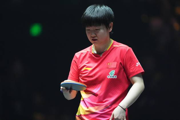 (251005) -- BEIJING, Oct. 5, 2025 -- Sun Yingsha reacts during the women s singles final match between Sun Yingsha of China and Wang Manyu of China at 2025 World Table tennis, Tischtennis (WTT) China Smash in Beijing, China, Oct. 5, 2025. ) (SP)CHINA-BEIJING-TABLE TENNIS-WTT-CHINA SMASH-WOMEN S SINGLES-FINAL (CN) XiexHan
