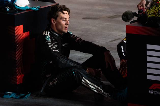 Formula 1 Singapore Grand Prix SINGAPORE, SINGAPORE - OCTOBER 5: George Russell from Mercedes sits from exhaustion after the Formula 1 Singapore Grand Prix at the Marina Bay Street Circuit in Singapore on October 5, 2025. More than 300,000 fans turned out over race weekend according to the organisers. Zakaria Zainal Anadolu Singapore Singapore. Editorial use only. Please get in touch for any other usage.  Copyright: x2025xAnadoluxZakariaxZainalx