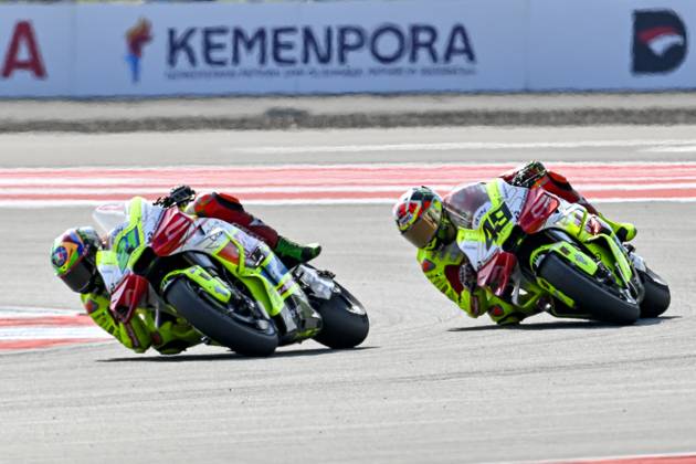 MOTO - MOTO GP - GRAND PRIX OF INDONESIA 2026 21 MORBIDELLI Franco (ita), Pertamina Enduro VR46 Racing Team, Ducati Desmosedici GP24, action with 49 DI GIANNANTONIO Fabio, Pertamina Enduro VR46 Racing Team, Ducati Desmosedici GP25 during the 2025 MotoGP Pertamina Grand Prix of Indonesia on the Mandalika circuit from October 3 to 5, At West Nusa Tenggara, Indonesia - West Nusa TenggaraIndonesia Copyright: xGIGIxSOLDANOx