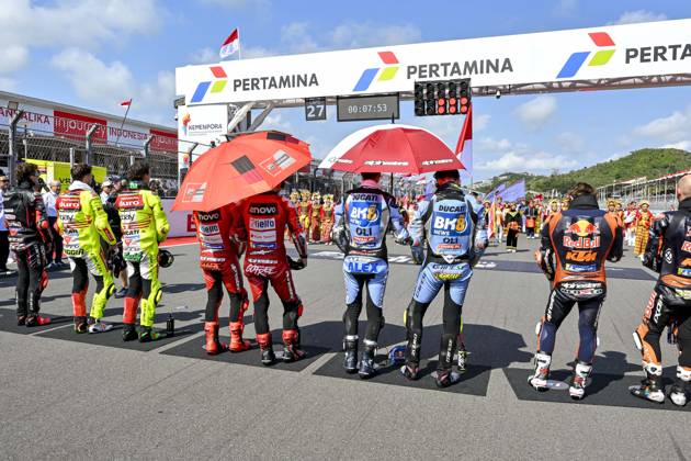 MOTO - MOTO GP - GRAND PRIX OF INDONESIA 2026 Starting ceremony with MotoGP drivers during the 2025 MotoGP Pertamina Grand Prix of Indonesia on the Mandalika circuit from October 3 to 5, At West Nusa Tenggara, Indonesia - West Nusa TenggaraIndonesia Copyright: xGIGIxSOLDANOx