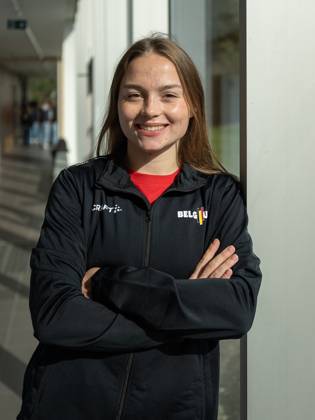 Belgian gymnast Jade Vansteenkiste poses for the photographer during a press conference, PK, Pressekonferenz to announce the Belgian men s and women s teams that will participate in the Artistic Gymnastics World Championships in Jakarta (19-25 10), on Thursday 09 October 2025, in Gent. JAMESxARTHURxGEKIERE x136403916x