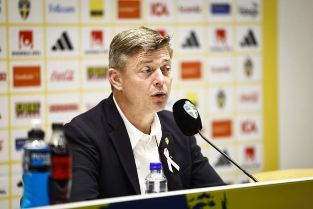 STOCKHOLM, SWEDEN 20251010 Swedish national team, Nationalteam captain Jon Dahl Tomasson during a press conference, PK, Pressekonferenz after Friday s World Cup qualifying soccer match between Sweden and Switzerland at Strawberry Arena, October 10, 2025 in Stockholm, Sweden. STOCKHOLM SWEDEN x60160x