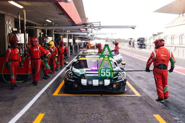 AUTO - ELMS - 4 HOURS OF PORTIMAO 2025 55 CAMERON Duncan (gbr), GRIFFIN Matt (irl), PEREL David (zaf), Spirit of Race, Ferrari 296 GT3, LMGT3, pitlane, during the 4 Hours of Portimao, 6th round of the 2025 European Le Mans Series on the Autodromo Internacional do Algarve from October 16 to 18, 2025 in Portimao, Portugal -  Copyright: xJoaoxFilipex