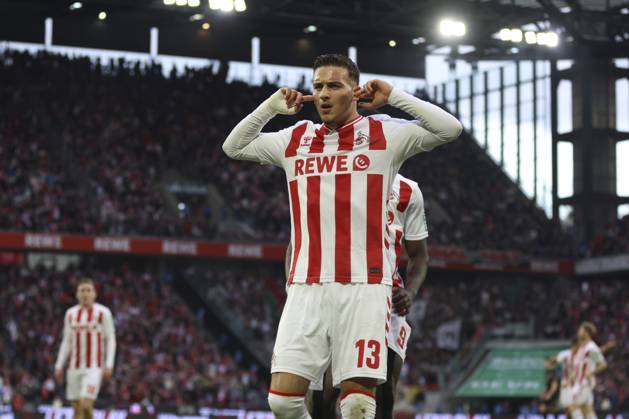 Said El Mala (1. FC Koeln) Torjubel, jubelt nach seinem Treffer zum 1:1 waehrend des spiels der Bundesliga zwischen 1. FC Köln und FC Augsburg, RheinEnergieSTADION am 18. October 2025 in Köln, Deutschland. (Foto von Oliver Kaelke DeFodi Images) +++ Said El Mala (1. FC Koeln) celebrates after scoring his team s first goal during the Bundesliga match between 1. FC Köln and FC Augsburg at RheinEnergieSTADION on October 18, 2025 in Köln, Germany. (Photo by Oliver Kaelke DeFodi Images) DFL regulations prohibit any use of photographs as image sequences and or quasi-video. (Photo by Oliver Kaelke DeFodi Images) Said El Mala 1 FC Koeln Torjubel, jubilates after scoring his team s first goal during the Bundesliga match between 1 FC Köln and FC Augsburg, RheinEnergieSTADION on October 18, 2025 in Köln, Germany Photo by Oliver Kaelke DeFodi Images Said El Mala 1 FC Koeln celebrates after scoring his team s first goal during the Bundesliga match between 1 FC Köln and FC Augsburg at RheinEnergieSTADION on October 18, 2025 in Köln, Germany Photo by Oliver Kaelke DeFodi Images DFL regulations prohibit any use of photographs as image sequences and or quasi video Photo by Oliver Kaelke DeFodi Images