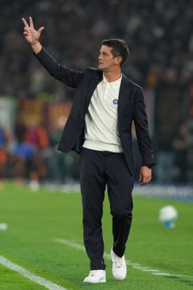 Cristian Chivu, head coach of FC Internazionale, during the Serie A 2025 2026 football match between AS Roma and FC Internazionale at Stadio Olimpico in Rome (Italy), October 18, 2025. antoniettaxbaldassarre
