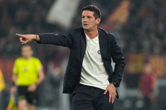 Cristian Chivu, head coach of FC Internazionale, during the Serie A 2025 2026 football match between AS Roma and FC Internazionale at Stadio Olimpico in Rome (Italy), October 18, 2025. antoniettaxbaldassarre