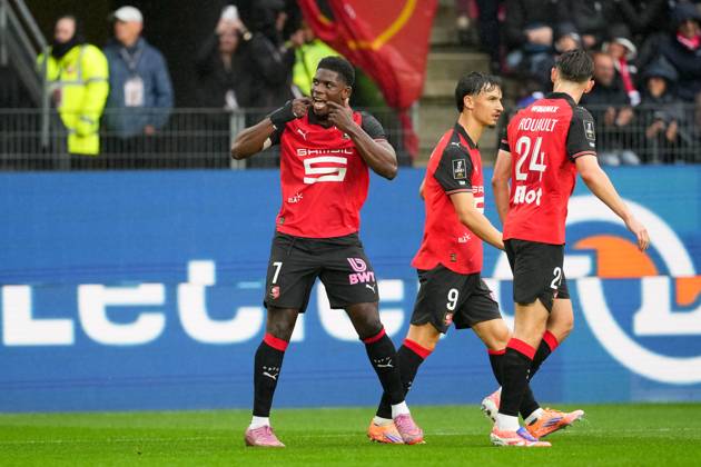 Stade Rennais FC v AJ Auxerre - Ligue 1 McDonald s 2025 2026 09 Esteban LEPAUL (srfc) - 07 Breel EMBOLO (srfc) during the Ligue 1 McDonald s match between Rennes and Auxerre at Roazhon Park on October 19, 2025 in Rennes, France. Rennes France Copyright: xFEPx 776348165