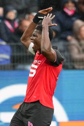 Stade Rennais FC v AJ Auxerre - Ligue 1 McDonald s 2025 2026 07 Breel EMBOLO (srfc) during the Ligue 1 McDonald s match between Rennes and Auxerre at Roazhon Park on October 19, 2025 in Rennes, France. Rennes France Copyright: xFEPx 776348165