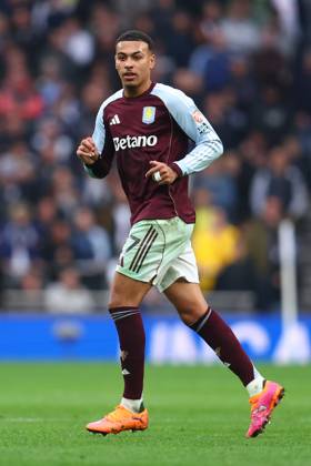 London, England, 19th October 2025. Morgan Rogers of Aston Villa during the Tottenham Hotspur vs Aston Villa Premier League match at the Tottenham Hotspur Stadium, London. Picture credit should read: Paul Terry Sportimage EDITORIAL USE ONLY. No use with unauthorised audio, video, data, fixture lists, club league logos or live services. Online in-match use limited to 120 images, no video emulation. No use in betting, games or single club league player publications. SPI_108_PT_Tottenham_Villa SPI-4223-0108