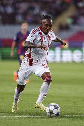 October 21, 2025, Barcelona, Barcelona, SPAIN: Gelson Martins of Olympiacos FC in action during the UEFA Champions League 2025 26 League Phase MD3 match between FC Barcelona, Barca and Olympiacos FC at Estadi Olimpic Lluis Companys on October 21, 2025 in Barcelona, Spain. Barcelona SPAIN - ZUMAa181 20251021_zaa_a181_155 Copyright: xJavierxBorregox