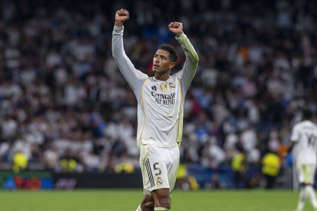 October 23, 2025, Madrid, Madrid, Spain: JUDE BELLINGHAM of Real Madrid CF celebrates the victory during the match on the third day of the group stage of the 2025 26 UEFA Champions League between REAL MADRID C.F. vs JUVENTUS DE TURIN, played at the Santiago Bernabeu Stadium on October 22, 2025, in Madrid, Spain. Madrid Spain - ZUMAc312 20251023_zsp_c312_168 Copyright: xOscarxManuelxSanchezx