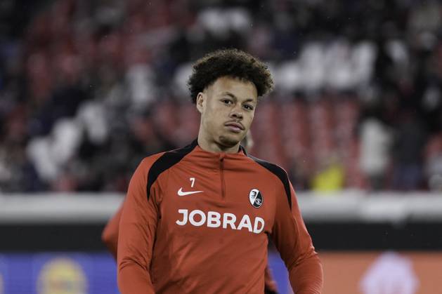 Derry Scherhant (SC Freiburg, 07) , Deutschland, Fussball, UEFA Europa League, 3.Spieltag, Ligaphase, 2025 2026, SC Freiburg vs. FC Utrecht, 23.10.2025, Europa-Park Stadion, Freiburg, Deutschland Freiburg Europa-Park Stadion Baden-Württemberg Deutschland Copyright: xArnexAmbergx
