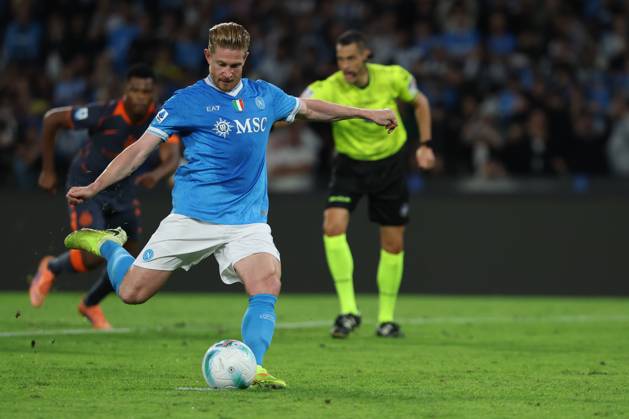 Napoli™s Kevin De Bruyne goal 1-0 during the Serie A soccer match between Napoli and Inter at the Diego Armando Maradona Stadium in Naples, southern italy - Saturday , October 25 , 2025. - Soccer .  Copyright: xAlessandroxGarofalo LaPressex