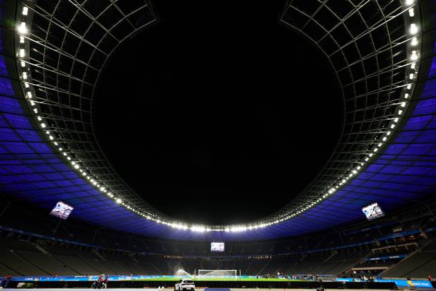 Stimmungsbild Olympiastadion Berlin, GER, Hertha BSC vs. ,Fortuna Duesseldorf, 2. Bundesliga, Saison 2025 2026, 10. Spieltag, 25.010.2025 (DFL REGULATIONS PROHIBIT ANY USE OF PHOTOGRAPHS AS IMAGE SEQUENCES AND OR QUASI - VIDEO). GER, Hertha BSC vs. ,Fortuna Duesseldorf, 2. Bundesliga, Saison 2025 2026, 10. Spieltag, 25.010.2025 Berlin Copyright: xEibner-Pressefotox xClaudiusxRauchx EP_CRH