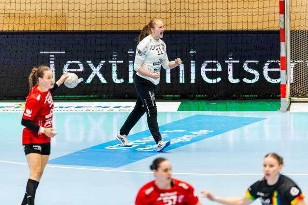 25.10.2025, GER, Handball, Frauen, Saison 2025 2026, Alsco 1.Bl, 6.Spieltag, Thueringer HC - VfL Oldenburg Laura Kuske (Thueringer HC,11) 99947 Bad Langensalza Salza Halle Sporthalle Mehrz Thüringen Deutschland