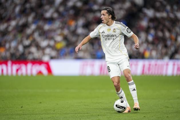 October 26, 2025, Madrid, Madrid, Spain: Alvaro Carreras of Real Madrid CF in action during the Spanish League, LaLiga EA Sports, football match played between Real Madrid C.F. and FC Barcelona, Barca at Santiago Bernabeu stadium on October 26, 2025, in Madrid, Spain. Madrid Spain - ZUMAa181 20251026_zaa_a181_115 Copyright: xOscarxJ.xBarrosox
