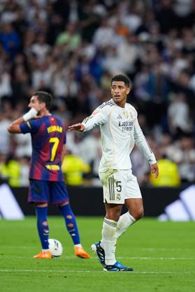 October 26, 2025, Madrid, Madrid, Spain: Jude Bellingham of Real Madrid CF celebrates a goal during the Spanish League, LaLiga EA Sports, football match played between Real Madrid C.F. and FC Barcelona, Barca at Santiago Bernabeu stadium on October 26, 2025, in Madrid, Spain. Madrid Spain - ZUMAa181 20251026_zaa_a181_124 Copyright: xDennisxAgyemanx