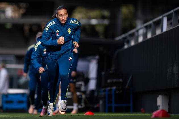 251027 Rosa Kafaji of the Swedish women s national football team during a training session on October 27, 2025 in Gothenburg. Photo: Mathias Bergeld BILDBYRAN kod MB MB1227 fotboll football soccer fotball nations league uefa womens nations league träning practice training sverige sweden dam bbeng Copyright: MATHIASxBERGELD BB251027MB019