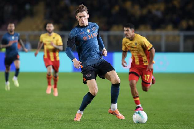 Scott McTominay of SSC Napoli in action during the serie A match between US Lecce and SSC Napoli at Ettore Giardiniero - Via del Mare stadium in Lecce (Italy), October 28,2025. massimilianoxcarnabuci