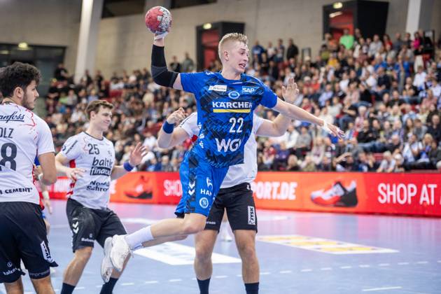 Torben Matzken (TVB Stuttgart, 22) GER, TVB Stuttgart - SG Flensburg-Handewitt, DAIKIN HBL, Handball, Bundesliga, DHB Pokal Achtelfinale, Spielzeit 2025 2026, 05.11.2025 GER, TVB Stuttgart - SG Flensburg-Handewitt, DAIKIN HBL, Handball, Bundesliga, DHB Pokal Achtelfinale, Spielzeit 2025 2026, 05.11.2025 Stuttgart Copyright: xSandyxDinkelackerx EP_SDR