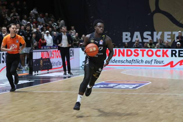 07.11.2025, xgox, Basketball easyCredit BBL, Basketball Loewen Braunschweig - Veolia Hamburg Towers emspor, v.l. Barra Njie (Braunschweig, 13) Braunschweig