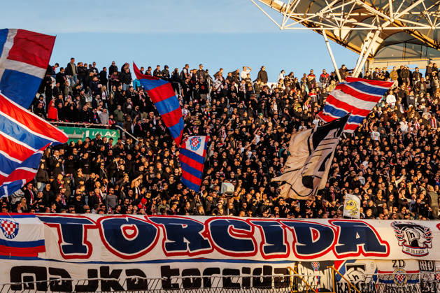 SuperSport HNL, round 15: HNK Hajduk Split v NK Varazdin Supporters of HNK Split, Torcida during the SuperSport HNL 2025. 2026. round 15 match between HNK Hajduk Split and NK Varazdin at Poljud Stadium in Split, Croatia on November 29, 2025. ZvonimirxBarisin PIXSELL