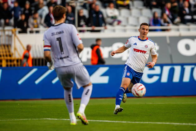 SuperSport HNL, round 15: HNK Hajduk Split v NK Varazdin Michele Sego of HNK Hajduk Split during the SuperSport HNL 2025. 2026. round 15 match between HNK Hajduk Split and NK Varazdin at Poljud Stadium in Split, Croatia on November 29, 2025. ZvonimirxBarisin PIXSELL
