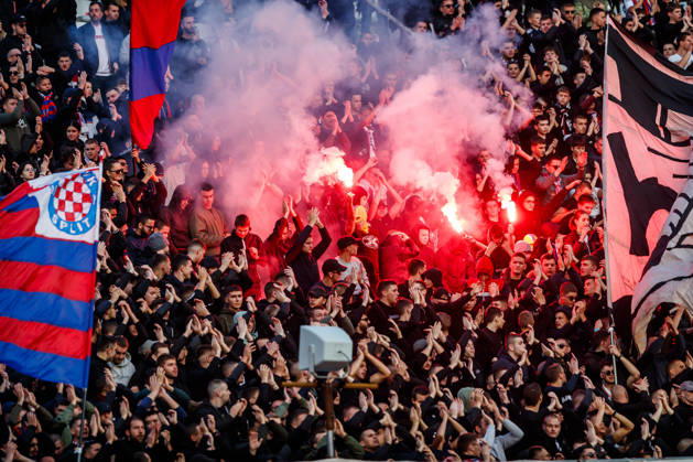 SuperSport HNL, round 15: HNK Hajduk Split v NK Varazdin Supporters of HNK Split, Torcida during the SuperSport HNL 2025. 2026. round 15 match between HNK Hajduk Split and NK Varazdin at Poljud Stadium in Split, Croatia on November 29, 2025. ZvonimirxBarisin PIXSELL