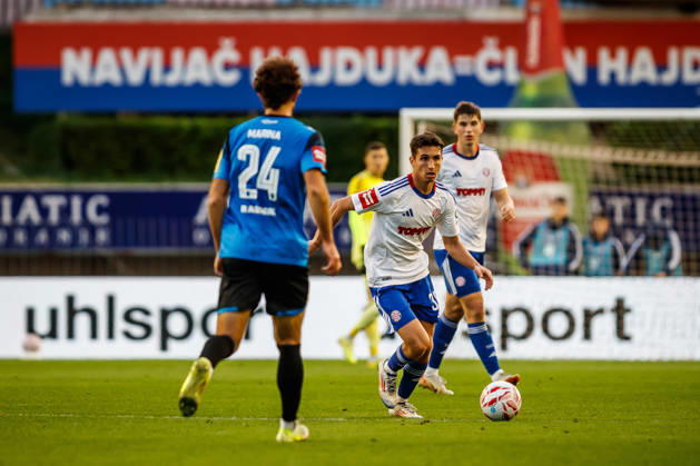 SuperSport HNL, round 15: HNK Hajduk Split v NK Varazdin Iker Almena of HNK Hajduk Split during the SuperSport HNL 2025. 2026. round 15 match between HNK Hajduk Split and NK Varazdin at Poljud Stadium in Split, Croatia on November 29, 2025. ZvonimirxBarisin PIXSELL