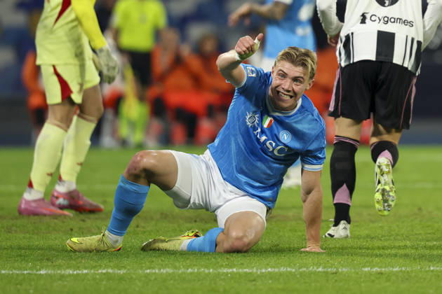 Napoli™s Rasmus Hojlund during the Serie A soccer match between Napoli and Juventus at the Diego Armando Maradona Stadium in Naples, southern italy - Saturday , December 07 , 2025. - Soccer . Copyright: xAlessandroxGarofalo LaPressex