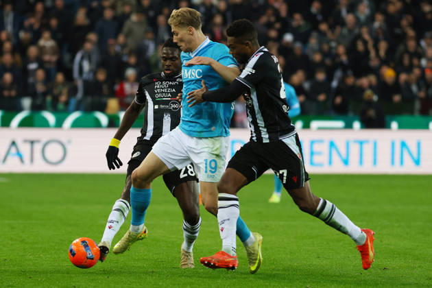 Napoli™s Rasmus Hojlund during the Serie A soccer match between Udinese and Napoli at the Bluenergy Stadium in Udine, north east Italy - Sunday, December 14,2025 - soccer Copyright: xAndreaxBressanutti LaPressex
