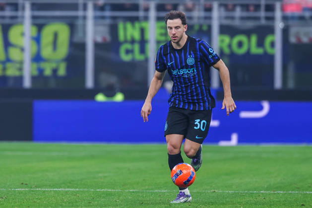Carlos Augusto of FC Internazionale seen in action during Coppa Italia 2025 26 football match between FC Internazionale and Venezia FC at San Siro Stadium in Milan Italy on 04 December 2025. Milan Stadio Giuseppe Meazza Milan Italy Copyright: xEPhotopressx SP24-1302-053