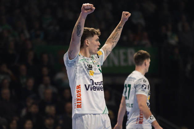 Victor KLOEVE (FRISCH AUF! Goeppingen, 07) Jubel, Freude, Leidenschaft, Erfolg, Emotion, Begeisterung, positive Emotionen GER, Fuechse Berlin vs. FRISCH AUF! Goeppingen, Handball, Bundesliga, 19. Spieltag, Spielzeit 2025 2026, 27.12.2025, GER, Fuechse Berlin vs. FRISCH AUF! Goeppingen, Handball, Bundesliga, 19. Spieltag, Spielzeit 2025 2026, 27.12.2025, Berlin Copyright: xEibnerxPressefoto OliverxSchmidtx EP_OST