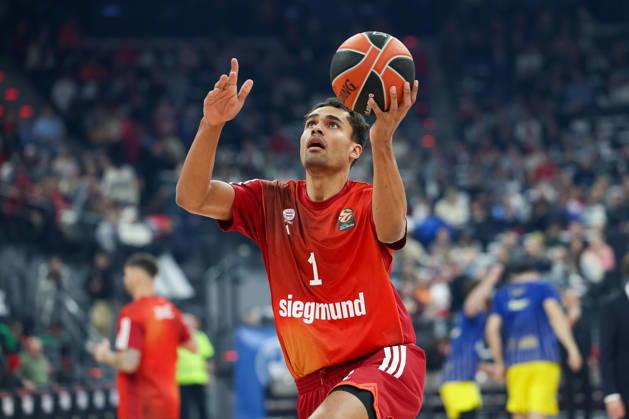 Oscar da Silva (FC Bayern Basketball, 01) beim Aufwaermen, GER, FC Bayern Basketball vs. Maccabi Rapyd Tel Aviv, Basketball, Euroleague, 19. Spieltag, Saison 2025 2026, 02.01.2026, GER, FC Bayern Basketball vs. Maccabi Rapyd Tel Aviv, Basketball, Euroleague, 19. Spieltag, Saison 2025 2026, 02.01.2026 Muenchen Copyright: xEibner-Pressefoto JennixMaulx EP_JML