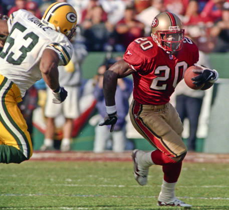 January 3, 1999 - San Francisco, California, U.S - San Francisco 49ers vs. Green Bay Packers Candlestick Park Sunday, January 3, 1999. 49ers beat Packers 30-27. Green Bay Packers linebacker George Koonce (53) tracks down San Francisco 49ers running back Garrison Hearst Copyright: xAlxGolubx