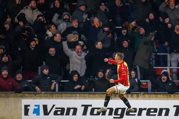 DEVENTER - Mathis Suray of Go Ahead Eagles celebrates after scoring the 2-1 goal during the Dutch Eredivisie match between Go Ahead Eagles and Fortuna Sittard at De Adelaarshorst on January 11, 2026, in Deventer, Netherlands. VINCENT JANNINK ANP Eredivisie 2025-2026 xVIxANPxSportx xxANPxIVx 547126516 originalFilename: 547126516