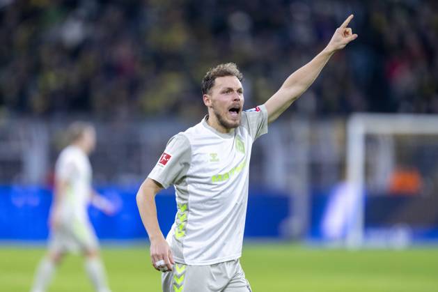 13.01.2026: Fußball: Borussia Dortmund - SV Werder Bremen, 17. Spieltag im Signal-Iduna-Park. Senne Lynen (Werder Bremen) reagiert. WICHTIGER HINWEIS: Gemäß den Vorgaben der DFL und des DFB ist es untersagt, in dem Stadion und oder vom Spiel angefertigte Fotoaufnahmen in Form von Sequenzbildern und oder videoähnlichen Fotostrecken zu verwerten bzw. verwerten zu lassen. Copyright: xDavidxInderliedx