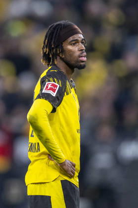 13.01.2026: Fußball: Borussia Dortmund - SV Werder Bremen, 17. Spieltag im Signal-Iduna-Park. Carney Chukwuemeka (Borussia Dortmund) reagiert. WICHTIGER HINWEIS: Gemäß den Vorgaben der DFL und des DFB ist es untersagt, in dem Stadion und oder vom Spiel angefertigte Fotoaufnahmen in Form von Sequenzbildern und oder videoähnlichen Fotostrecken zu verwerten bzw. verwerten zu lassen. Copyright: xDavidxInderliedx
