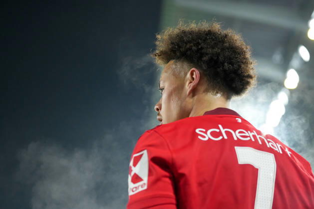 Derry Scherhant (SC Freiburg, 07) , Deutschland, Fussball, UEFA Europa League, 7.Spieltag, Ligaphase, 2025 2026, SC Freiburg vs. Maccabi Tel Aviv, 22.01.2026, Europa-Park Stadion, Freiburg, Deutschland Freiburg Europa-Park Stadion Baden-Württemberg Deutschland Copyright: xArnexAmbergx