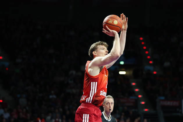 Justuz Hollatz (FC Bayern Basketball, 21), GER, FC Bayern Basketball vs. Fitness First Wuerzburg Baskets, Basketball, easycredit Basketball Bundesliga, 17. Spieltag, Saison 2025 2026, 25.01.2026, GER, FC Bayern Basketball vs. Fitness First Wuerzburg Baskets, Basketball, easycredit Basketball Bundesliga, 17. Spieltag, Saison 2025 2026, 25.01.2026 Muenchen Copyright: xEibner-Pressefoto JennixMaulx EP_JML