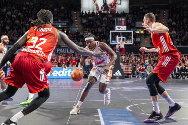 Charles Thompson 32 (Fitness First Wuerzburg Baskets), FC Bayern Basketball vs. Fitness First Wuerzburg Baskets, BBL, Hauptrunde, 25.01.2026 Muenchen Bayern Deutschland