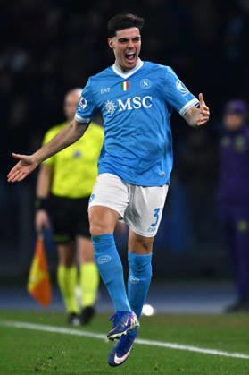 Dc Napoli 31 01 2026 - campionato di calcio serie A Napoli-Fiorentina foto Domenico Cippitelli Image nella foto: esultanza gol Miguel Gutierrez