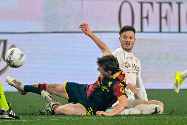 Genoa™s Morten Frendrup fights for the ball during the Serie A soccer match between Genoa and Napoli at the Luigi Ferraris Stadium in Genoa, Italy - Saturday, February 07, 2026. - Soccer .  Copyright: xTanoxPecoraro LaPressex