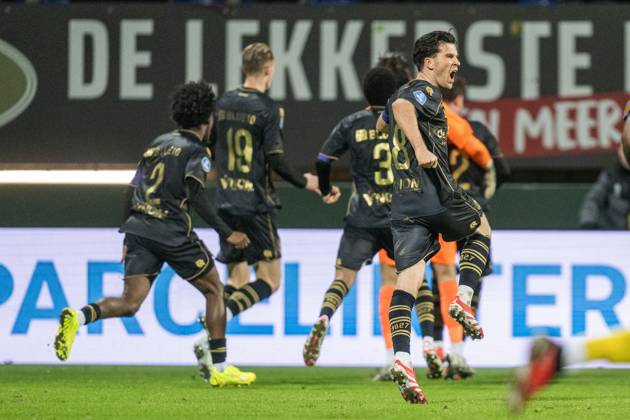 SITTARD , 17-01-2026 , Fortuna Sittard Stadium , season 2025 2026 , Dutch Eredivisie football , match between Fortuna Sittard and Sparta , picture shows Sparta player Pelle Clement celebrates the 2-2 Fortuna Sittard - Sparta x201381067x Copyright: